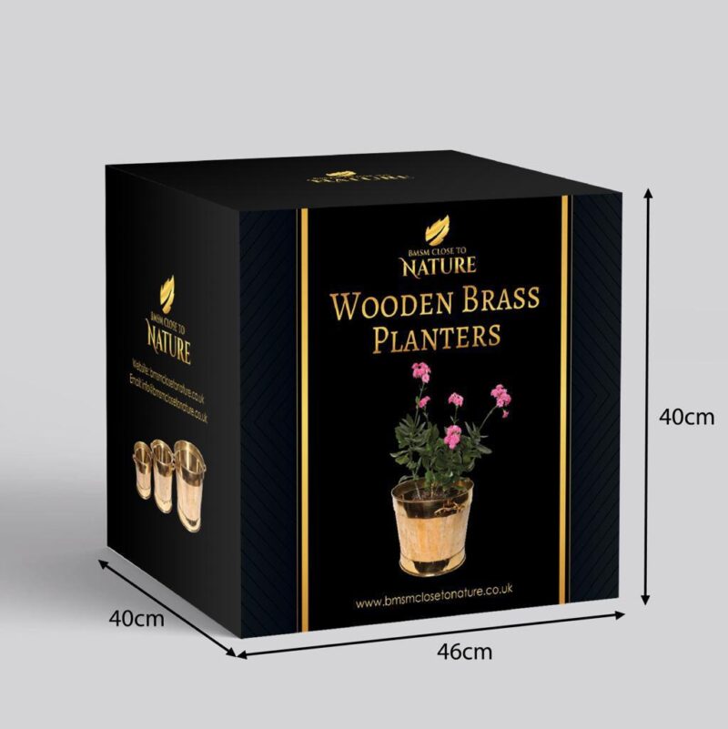 Wooden-Brass-Planters